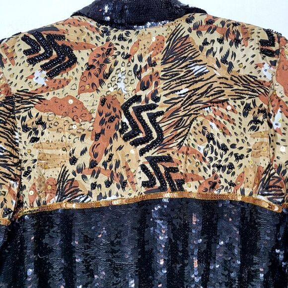 Vintage Modi Silk Sequin Jacket Size Large 10-12 - Picture 7 of 9